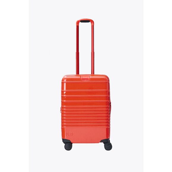Beis Handbags - NWT Beis Carry On Roller Suitcase in Glossy Flame Orange